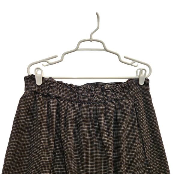 American Eagle Plaid Button Fly A-Line Mini Skirt Casual Retro Y2K Navy Size XL - Picture 4 of 8